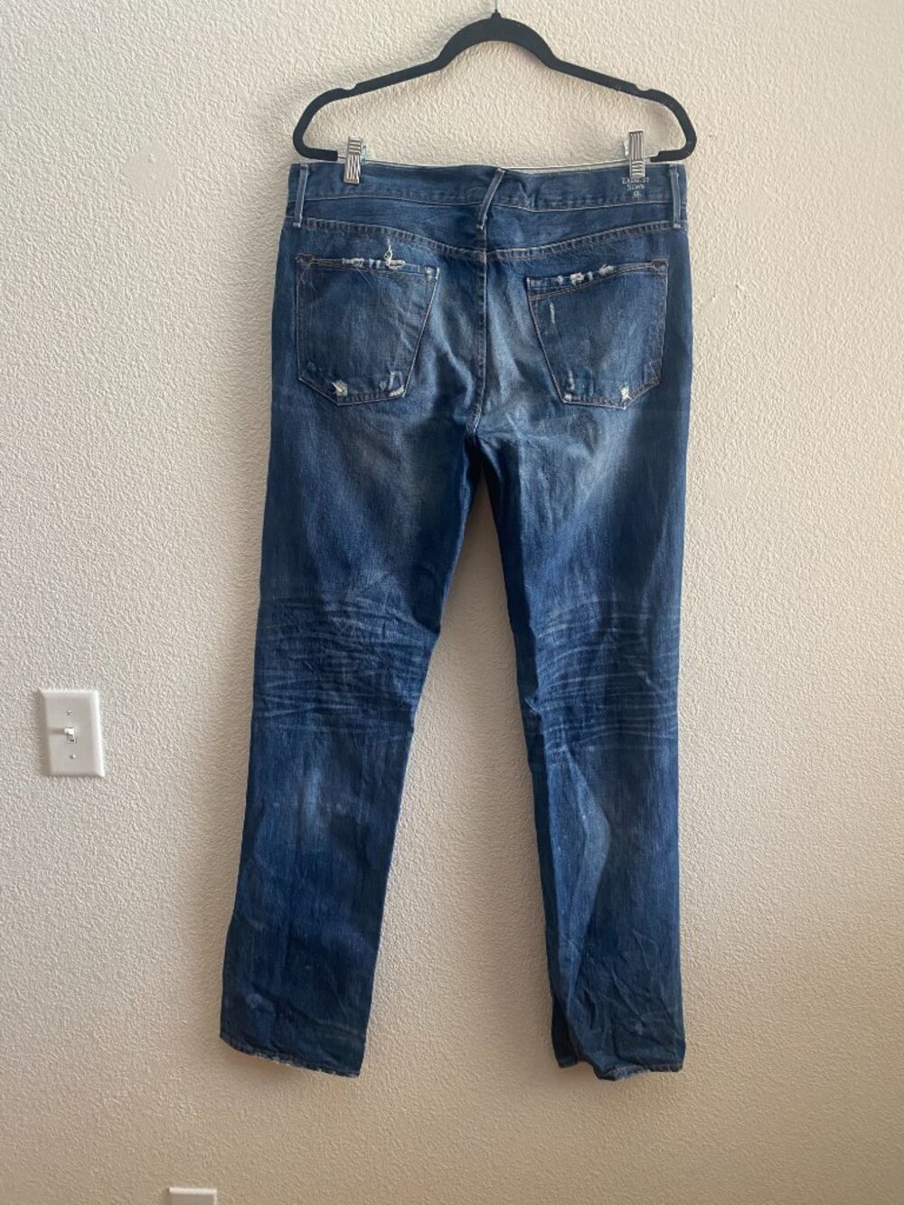 Earnest Sewn Limited Edition Fulton Straight Jeans 34 x 35 Distressed 71/210